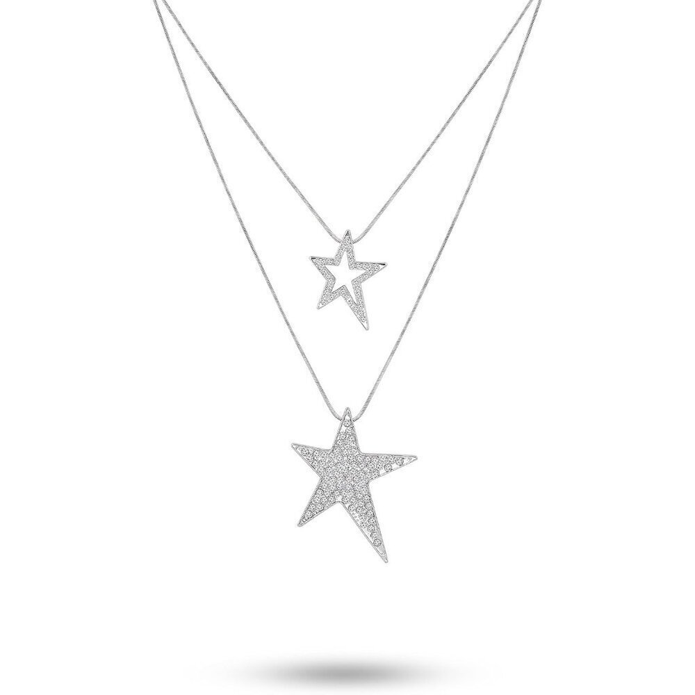 Gothic Layered Rhinestone Star Necklace Zinc Y2K Emo Aesthetic Jewelry